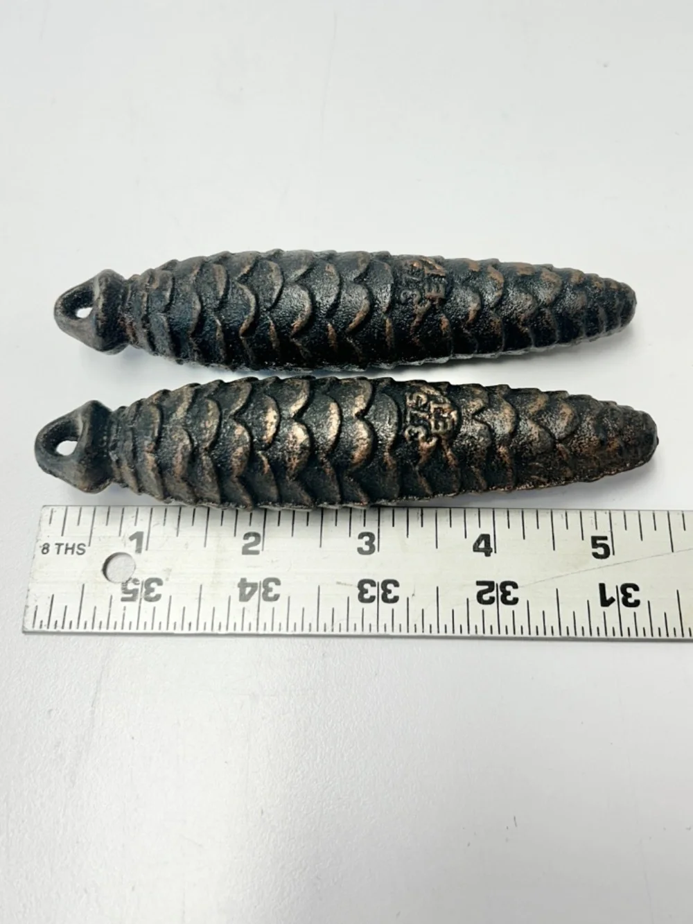 Lot of 2 Cuckoo Clock Pine Cone Weights 375 ET Heavy